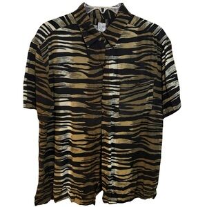 Bold Zebra Print Short Sleeve Shirt